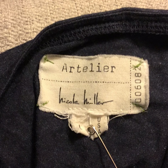 Nicole Miller Gray long sleeve Dress$70 Size Large - Picture 3 of 6